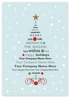 Custom Printed  Holiday Greeting Cards - Personalized Tree - Office and Business Supplies Online - Ipayo.com