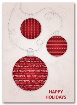 Red Ornaments Holiday Card - Office and Business Supplies Online - Ipayo.com