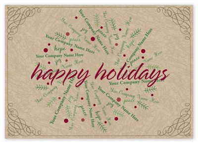 Red Wreath Holiday Card - Office and Business Supplies Online - Ipayo.com