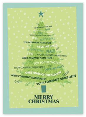 Blue Green Tree Christmas Card - Office and Business Supplies Online - Ipayo.com