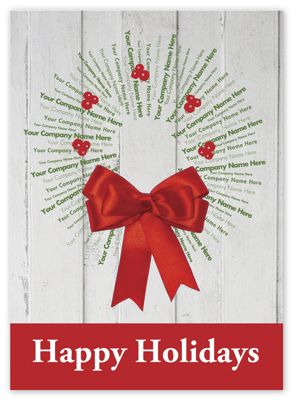 Rustic Wreath Holiday Card - Office and Business Supplies Online - Ipayo.com