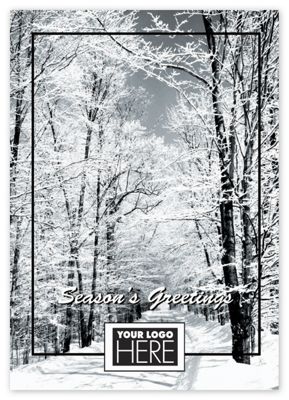 Custom Printed Holiday Greeting Cards - Snow Scene - Office and Business Supplies Online - Ipayo.com