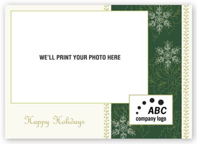 Custom Holiday Photo Greeting Cards - Snowflakes - Office and Business Supplies Online - Ipayo.com