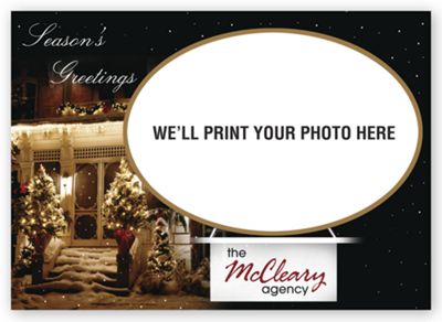 Custom Holiday Photo Greeting Cards - Snow Covered Porch - Office and Business Supplies Online - Ipayo.com