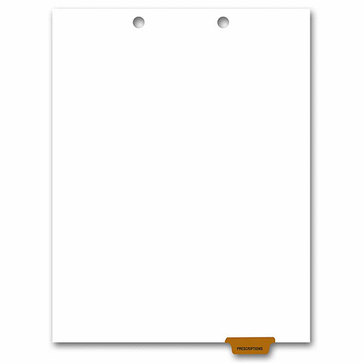 Bottom Tab Chart File Divider, Prescriptions Tab - Office and Business Supplies Online - Ipayo.com