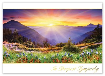 Mountain Sunset Sympathy Cards