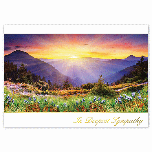 Mountain Sunset Sympathy Cards