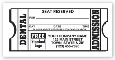 4 X 2 Dental Appointment Card, Imprinted