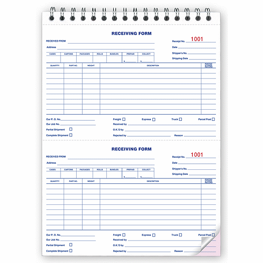 Booked Receiving Forms - Office and Business Supplies Online - Ipayo.com