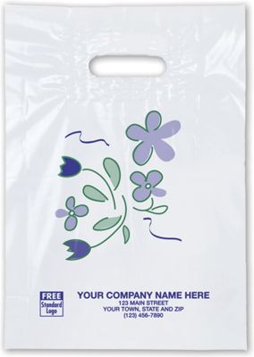 Spring Bouquet Plastic Bags, 9 x 13