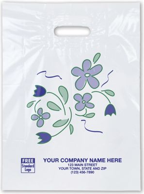Spring Bouquet Plastic Bags, 11 x 15