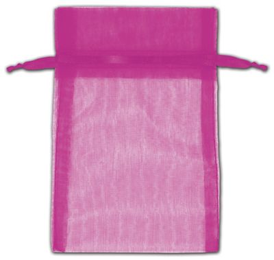 Hot Pink Organza Bags, 4 x 6