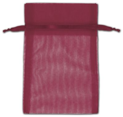 Burgundy Organza Bags, 4 x 6