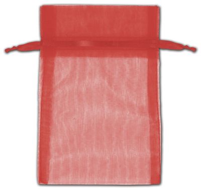Red Organza Bags, 4 x 6