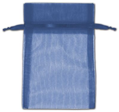Navy Organza Bags, 4 x 6