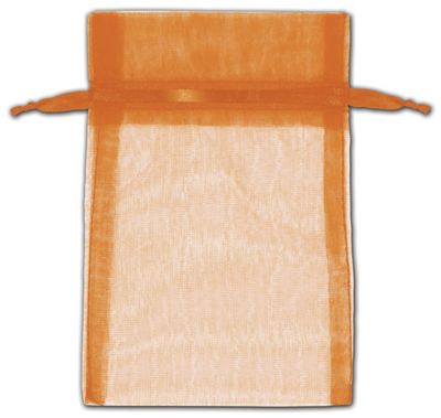 Orange Organza Bags, 4 x 6