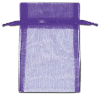 Purple Organza Bags, 4 x 6