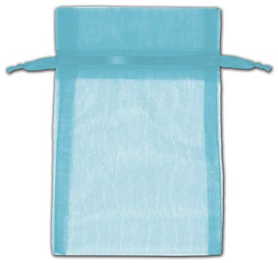 Turquoise Organza Bags, 4 x 6