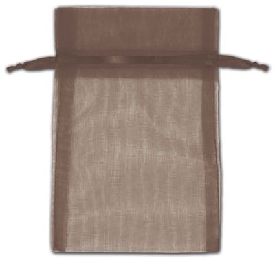 Dark Brown Organza Bags, 4 x 6