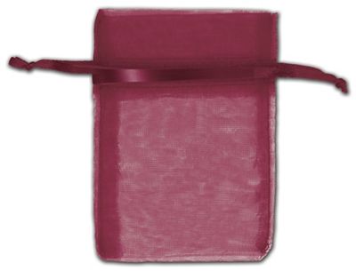 Burgundy Organza Bags, 3 x 4