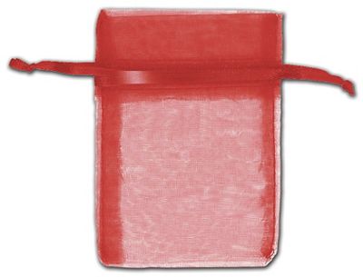 Red Organza Bags, 3 x 4