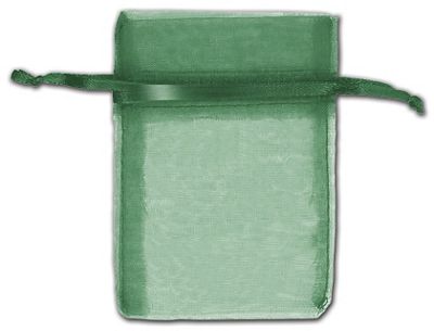 Hunter Green Organza Bags, 3 x 4