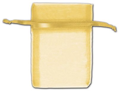 Gold Organza Bags, 3 x 4