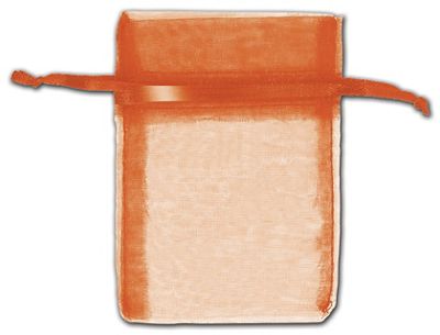 Orange Organza Bags, 3 x 4