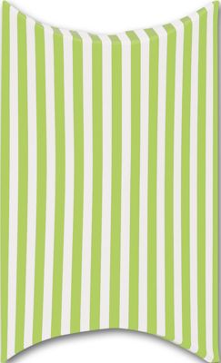 Green Striped Paper Pillow Boxes, 3 1/2 x 3 x 1' - Gifts Baskets Wholesale Supplies Shop