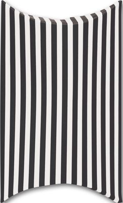 Black Striped Paper Pillow Boxes, 3 1/2 x 3 x 1' - Gifts Baskets Wholesale Supplies Shop