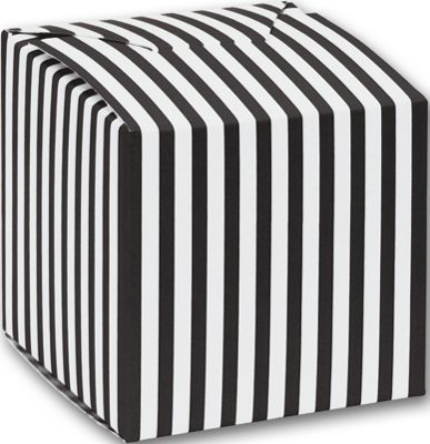 Black Striped Paper Boxes, 2 x 2 x 2' - Gifts Baskets Wholesale Supplies Shop