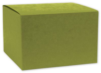 Kiwi Green Embossed Gift Boxes, 4 x 4 x 4' - Gifts Baskets Wholesale Supplies Shop