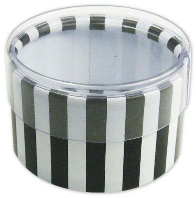 Black Stripes Favor Boxes, 2 ' Dia x 1' Height - Gifts Baskets Wholesale Supplies Shop