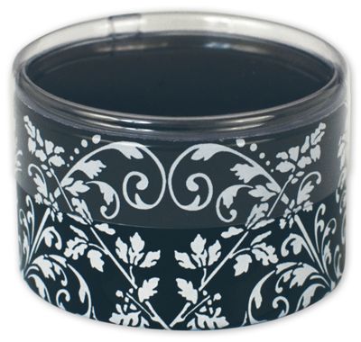 Black Damask Favor Boxes, 2 ' Dia x 1' Height - Gifts Baskets Wholesale Supplies Shop