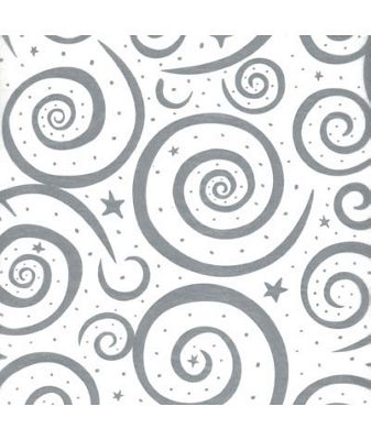 Silver Swirls on White Tissue Paper, 20 x 30