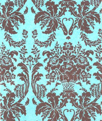 Brown Aqua Damask Tissue Paper, 20 x 30' - Gifts Baskets Wholesale Supplies Shop