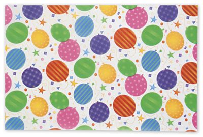 Festive Balloons Tissue Paper, 20 x 30' - Gifts Baskets Wholesale Supplies Shop
