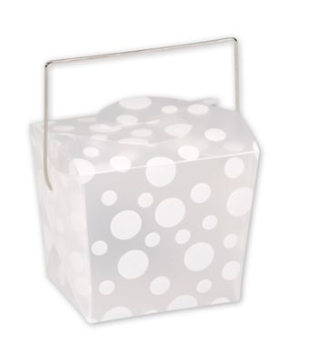 White Frosted Dots Event Boxes, 2 3/4 x 2 x 2 1/2' - Gifts Baskets Wholesale Supplies Shop