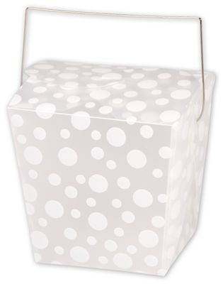 White Frosted Dots Event Boxes, 4 x 3 1/2 x 4' - Gifts Baskets Wholesale Supplies Shop