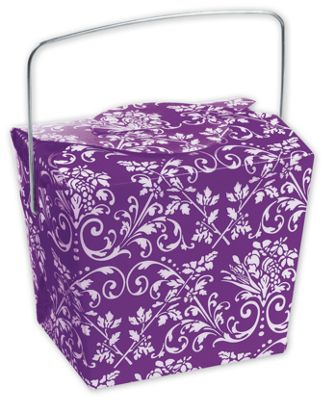 Purple Damask Event Boxes, 2 3/4 x 2 x 2 1/2' - Gifts Baskets Wholesale Supplies Shop