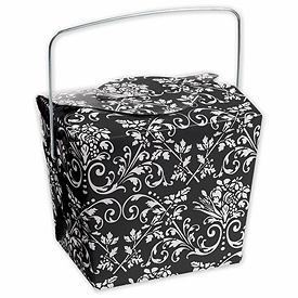 Black Damask Event Boxes, 2 3/4 x 2 x 2 1/2