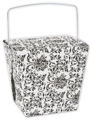 White Damask Event Boxes, 4 x 3 1/2 x 4' - Gifts Baskets Wholesale Supplies Shop