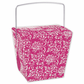 Hot Pink Damask Event Boxes, 4 x 3 1/2 x 4