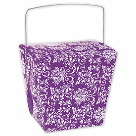 Purple Damask Event Boxes, 4 x 3 1/2 x 4