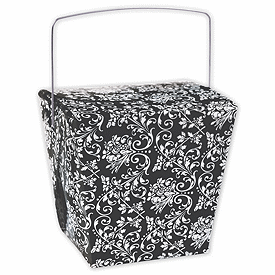 Black Damask Event Boxes, 4 x 3 1/2 x 4