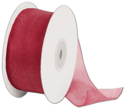 Organdy Red Ribbon, 1 1/2' x 50 Yds - Gifts Baskets Wholesale Supplies Shop