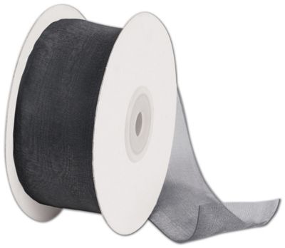 Organdy Black Ribbon, 1 1/2' x 50 Yds - Gifts Baskets Wholesale Supplies Shop