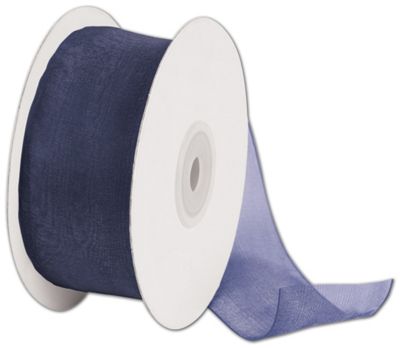 Organdy Navy Ribbon, 1 1/2' x 50 Yds - Gifts Baskets Wholesale Supplies Shop