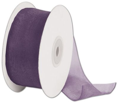Organdy Plum Ribbon, 1 1/2' x 50 Yds - Gifts Baskets Wholesale Supplies Shop