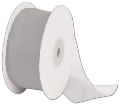 Organdy Silver Ribbon, 1 1/2' x 50 Yds - Gifts Baskets Wholesale Supplies Shop